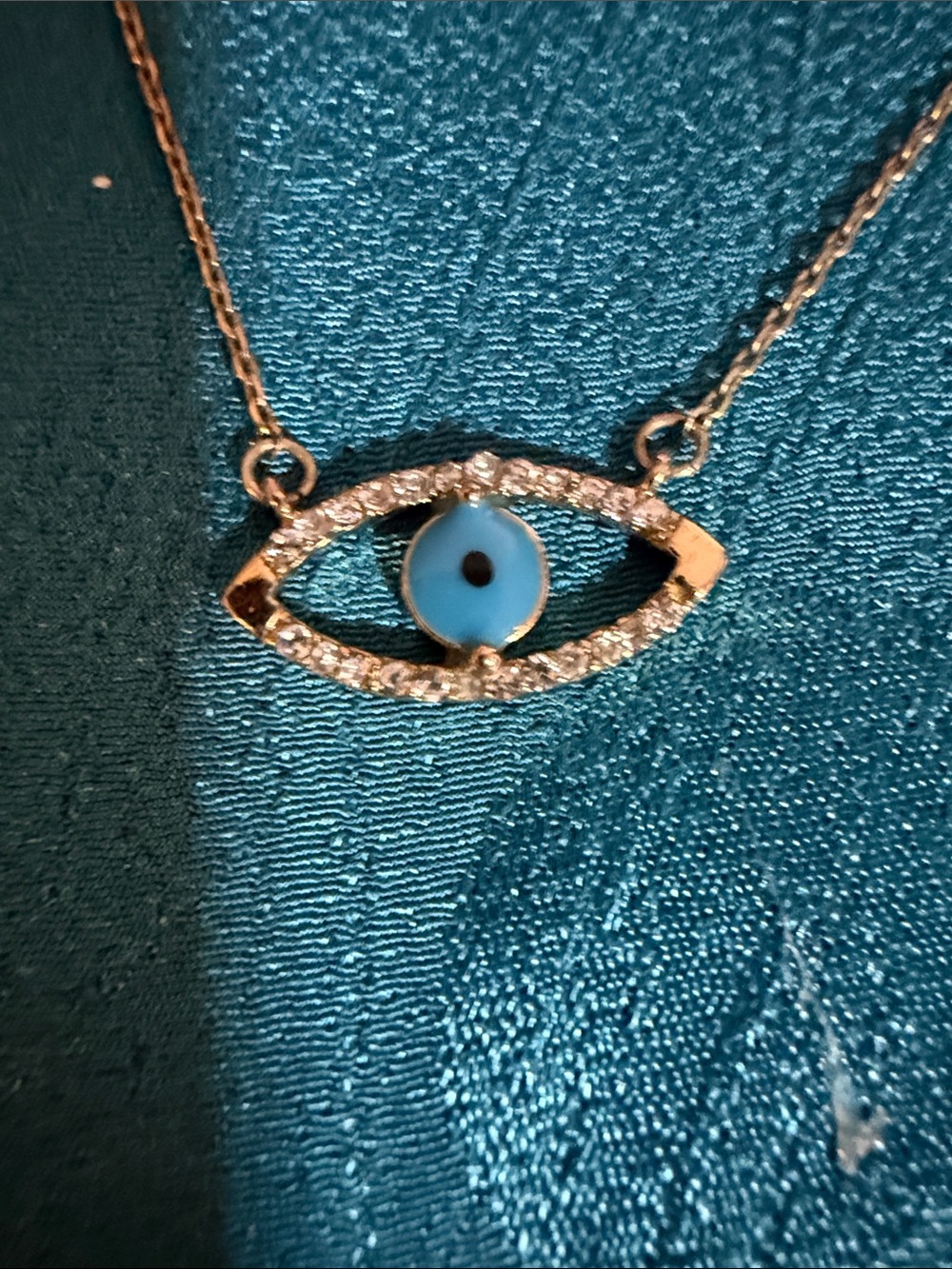 Delicate Blue Evil Eye Pendant Necklace - Women's Jewelry